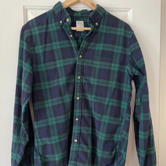 J Crew flannel button down Sz M Slim - Picture 1 of 6